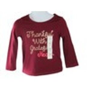 Baby Girls T-Shirt Cat & Jack Baby Girls Thankful Long Sleeve T-Shirt  Sz 18M